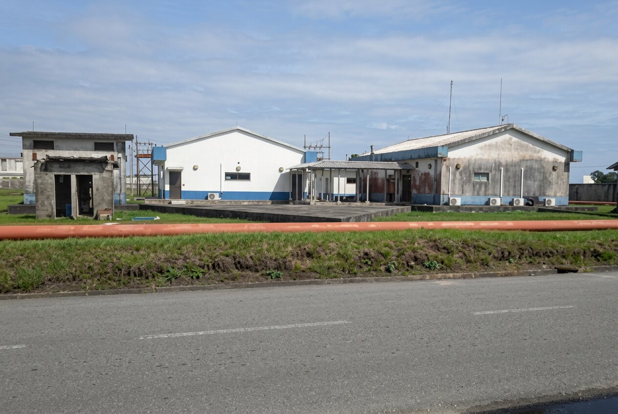 Fabricated walkway canopy installed at an industrial facility